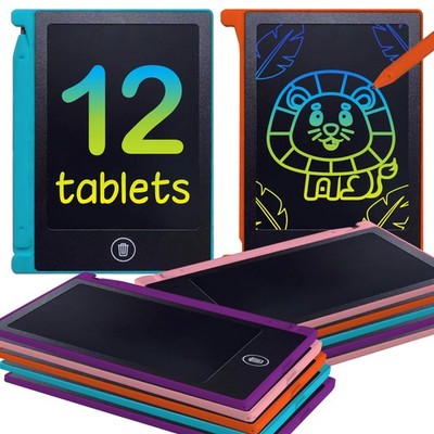 Party Favor Mini LCD Writing Tablet for Kids, 12 Pack   4.5 Inch Mini Draw
