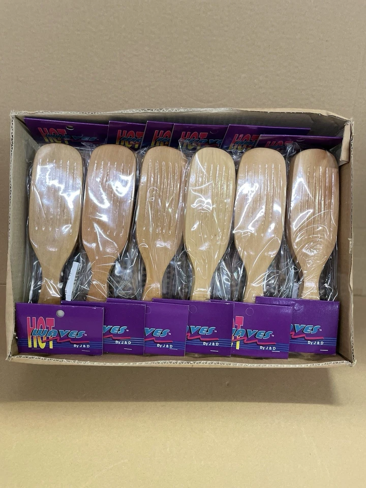 Hot Waves By J&D - Cepillo de peinado de 7 filas de cerdas de jabalí puro #B720LS (12 cepillos) Foto 2 de 4