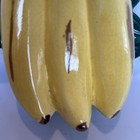 Vintage Ceramic Banana w/Green Leaves & Stem Wall Plaque Pocket Unmarked — photo 4