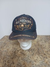 New Old Rockers Club Baseball Cap Snap Back One Size Fits All Denim Blue