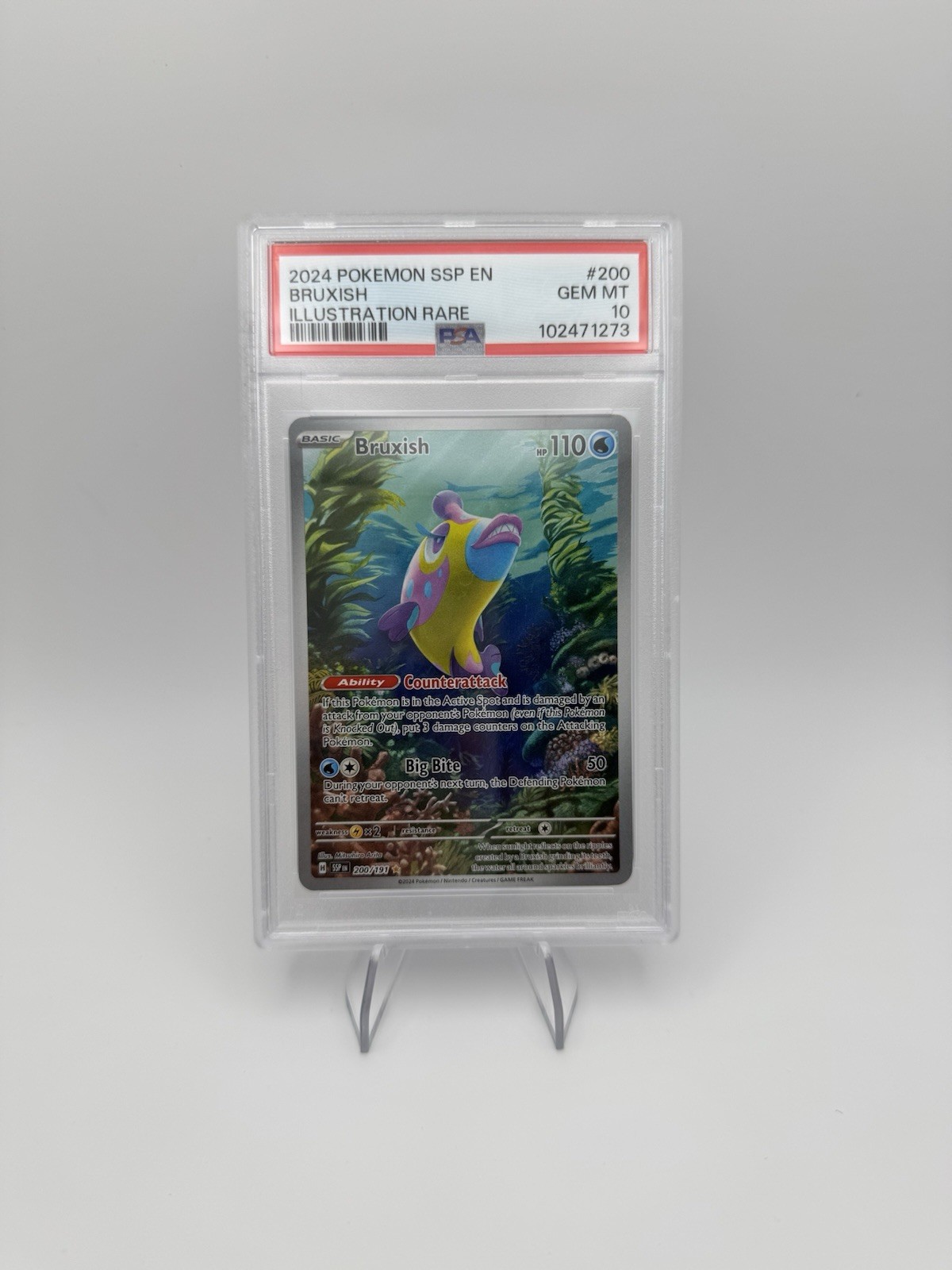 2024 POKEMON SURGING SPARKS BRUXISH 200/191 ILLUSTRATION RARE IR PSA 10 GEM MINT