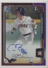 2015 Bowman Draft Chrome Pick Purple Refractor 122/250 Conor Biggio Auto s3g
