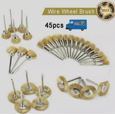 45pcs Brass Wire Wheel Brush Set For Dremel, Polishing Cleaning Rust Removal