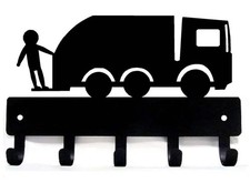Garbage Truck Driver Key Holder Rack Hanger 5 Hooks Made in USA Metal