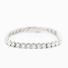 Bracciale Tennis 750/18K Oro Bianco Diamanti Circa 17,59ct F-W/SI 17,8cm GIA