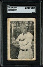 1947 Bond Bread Jackie Robinson Awaiting Pitch Rookie SGC Authentic