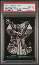 Joe Montana /25 Downtown Black Pandora PSA 10 GEM MINT 2024 Donruss Optic #1 SSP