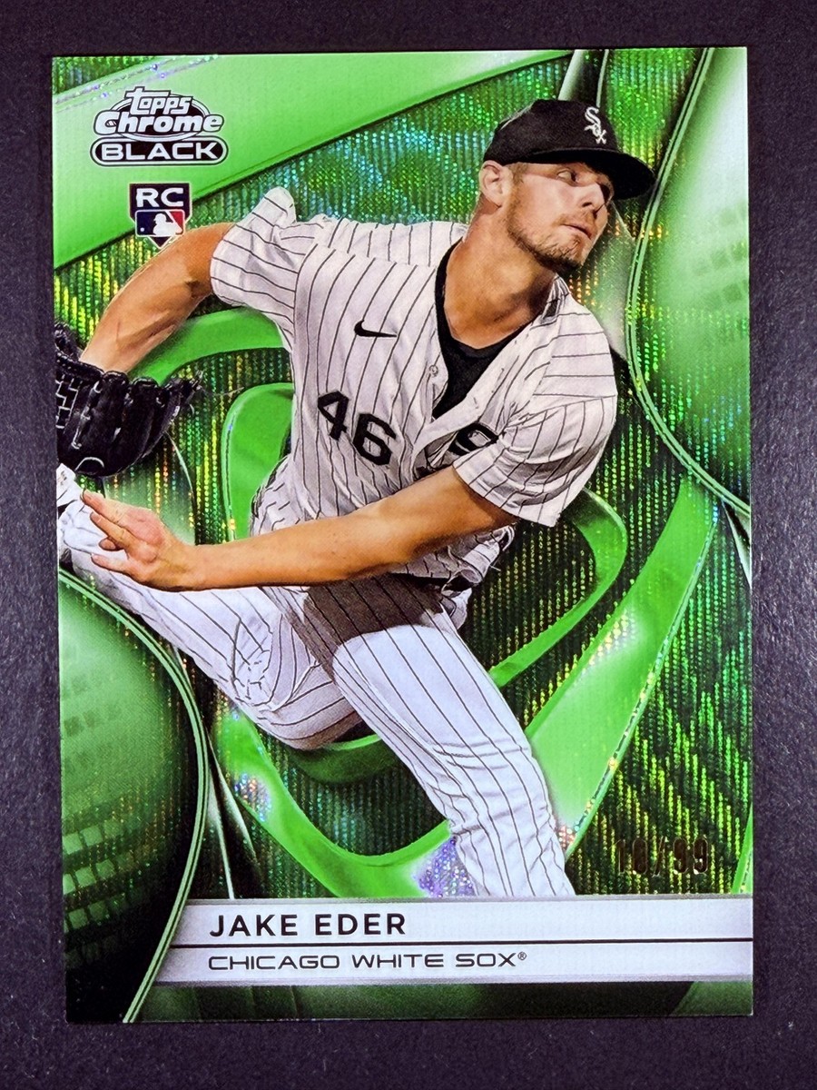 2025 Topps Chrome Black Jake Eder Green Wave Refractor /99 SP RC