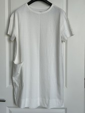 Everlane Organic Cotton Striped T-Shirt Dress White Size S