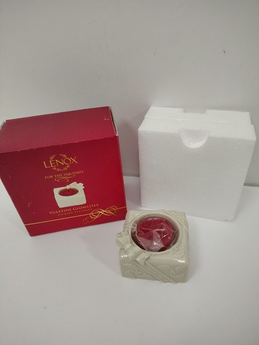 Brand NEW Lenox Yuletide Glowlites Tea Light holder w/ candle - Picture 1 of 7