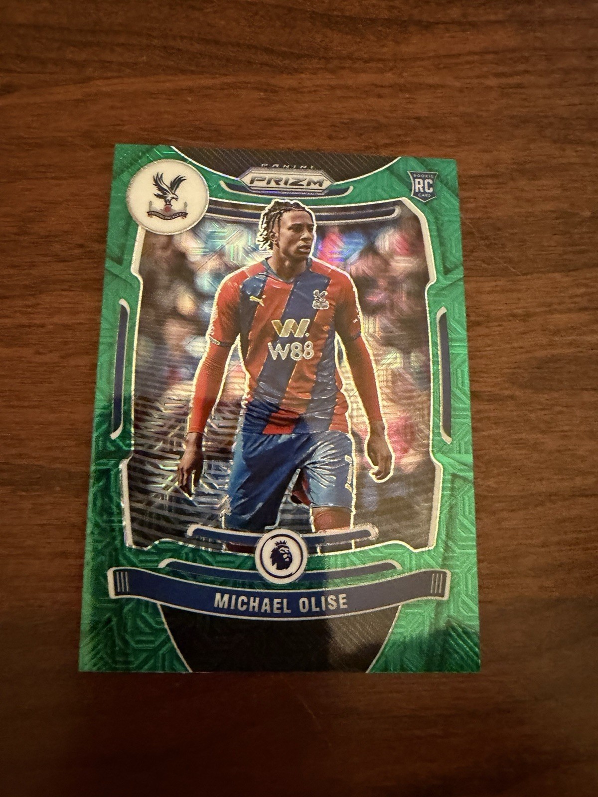2021-22 Panini Prizm Premier League Michael Olise #296 RC Green Mojo Prizm