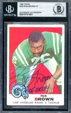 Bob Brown Beckett BAS Vintage Signed 1969 Topps Autograph