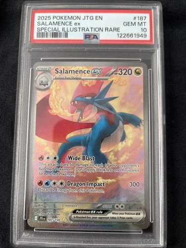 Pokemon Salamence ex 187/159 Sv09: Journey Together Holo - PSA 10!