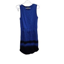 Simply Vera Vera Wang S Blue Black Tie Dye Drawstring Sleeveless Dress