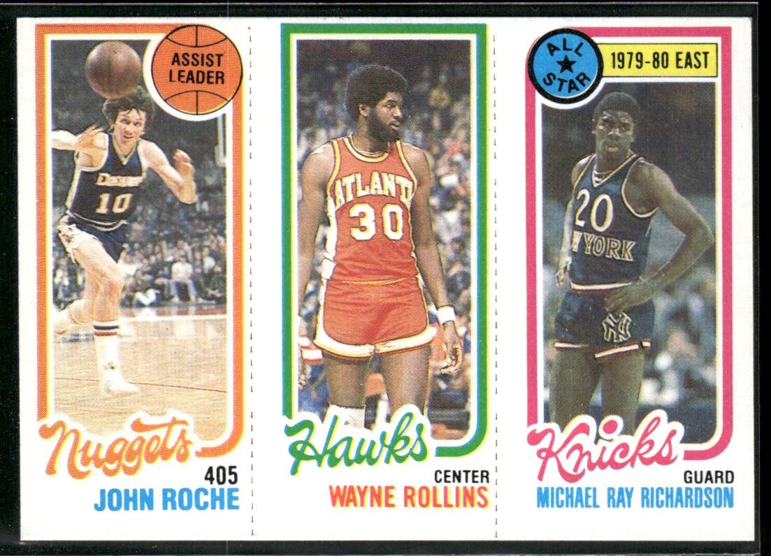 1980-81 Topps John Roche, Wayne Rollins, Michael Ray Richardson #74-28-15