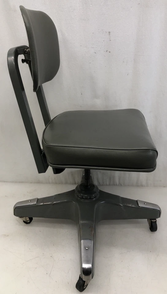 Промышленный поворотный офисный танкер стол стул на роликах пропеллер основание сталь MCM 1960 - Изображение 2 из 4