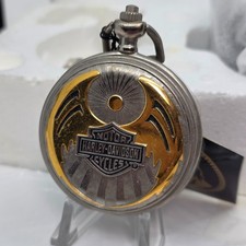 Harley Davidson Franklin Mint Pocket Watch With Case Chain NIB READ