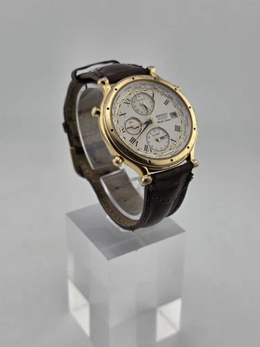 Vintage Collectible SEIKO 5T52-7A10 World Timer Age of Discovery Alarm- Working