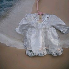 Beautiful Vintage Baby or /Doll Dress. white Sheer w Coordinating pink Slip