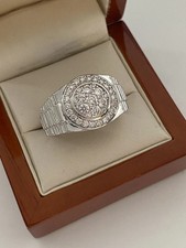 Pair of Men's classic signet ring stainless steel alloy lab diamonds pinky