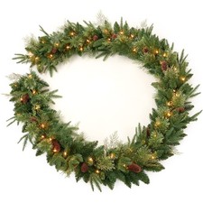 AMERZEST 9Ft Pre-lit Christmas Garland with 50 LED Lights Battery