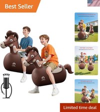 Infatable Bouncy Horse Toys 2 PCS with Hand Pump, Heavy Duty Giant Bouncy Pal...