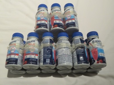 (18) Count Lot Of Ensure Plus Nutrition Shake Complete 8 Oz Each Strawberry