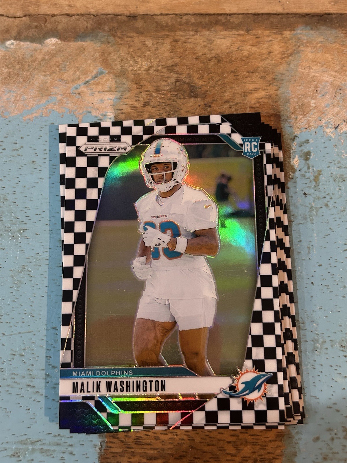 2024 Panini Prizm - Rookies Malik Washington #371 Black & White Checker Prizm RC