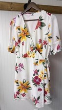 Old Navy floral wrap around dress size small cotton blend boho fall vacation