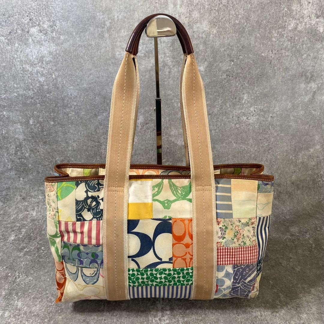 COACH Tote Bag Patchwork Multicolor A4 Shoulder B… - image 3