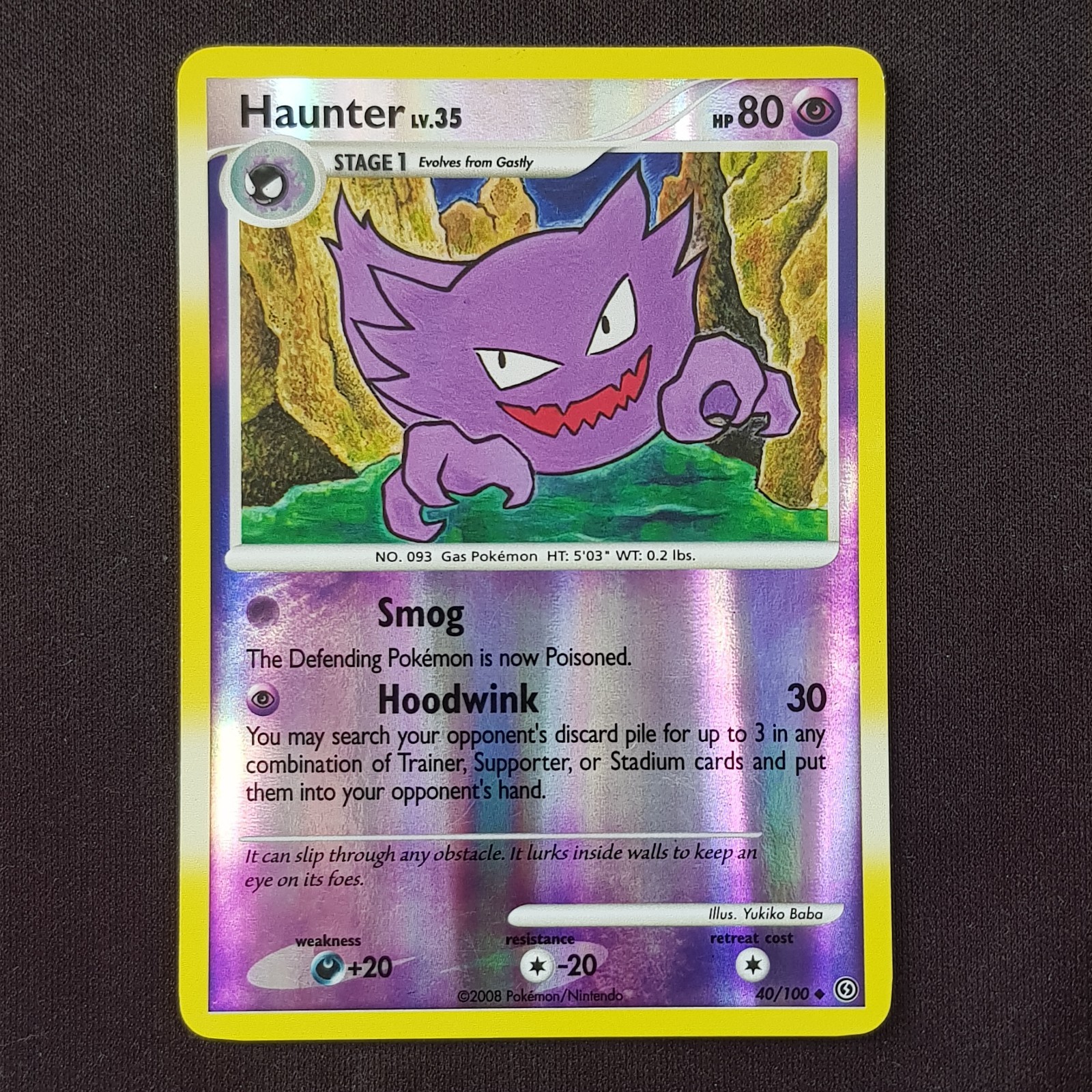 Haunter 40/100 Reverse HOLO Rare💎NEAR MINT💎Stormfront Pokemon Card TCG