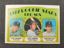1972 Topps #79 Carlton Fisk Cooper Garman Red Sox MLB Rookie RC Baseball Card. rookie card picture