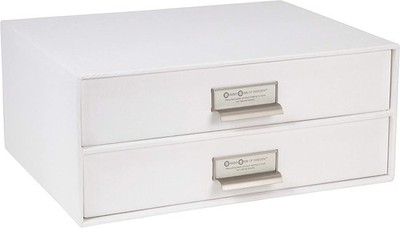 Bigso Birger 2-Drawer Fiberboard Label Frame Document Letter Box | Desktop Dr...