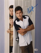 Charlie Sheen Signed 11x14 Two and a Half Men Autographed JSA