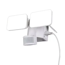 LED Flood Security Light with GFCI Outlets& Motion Sensor, Dusk to Dawn, 28W