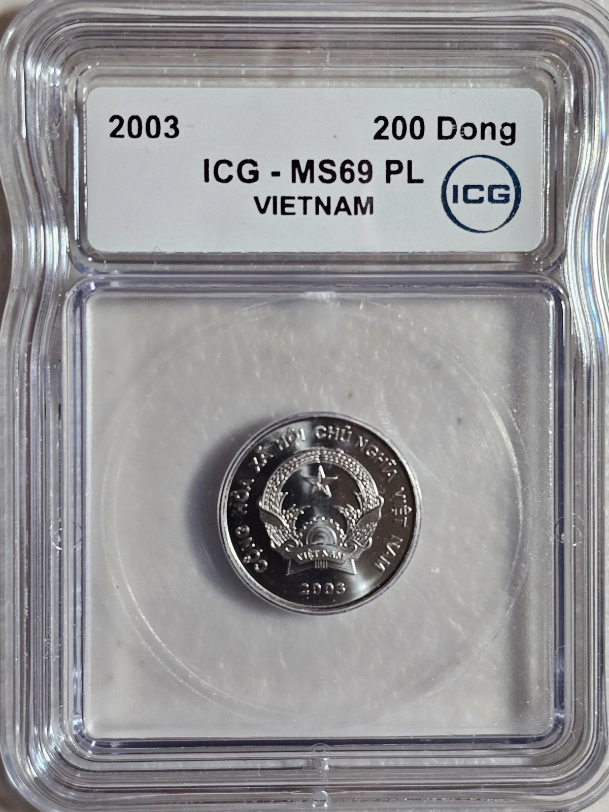Vietnam 200 Dong 2003 ICG MS 69 PL