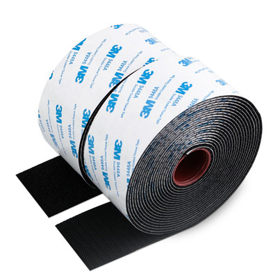 Hook and Loop Tape with 3M Super Sticky Self Adhesive 9448A 2'' X 16.5Ft Black He