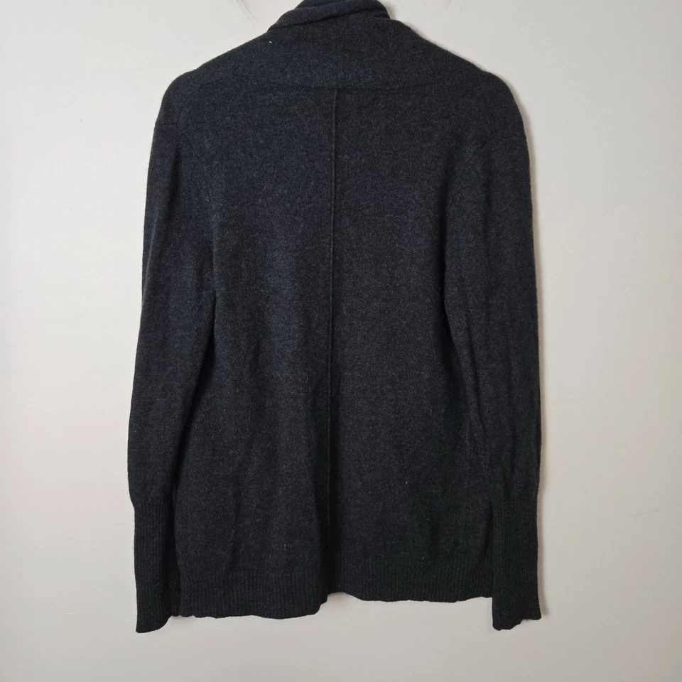 Max Studio Size L 100% 2 Ply Cashmere Charcoal Grey Open Front Cardigan Sweater - Image 4 of 4