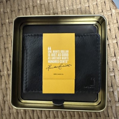 New Carhartt Patina Leather Bifold Wallet Black WW0400