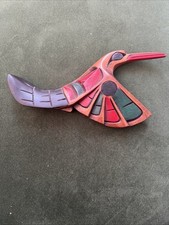 David Robertson Kwakiutl Hummingbird Carving Signed - First Nations