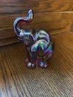 BEAUTIFUL SMALL CARNIVAL GLASS FENTON ELEPHANT FIGURE WITH FREE SHIPPING