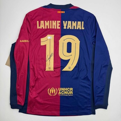 Autographed/Signed Lamine Yamal FC Barcelona Blue Soccer Jersey