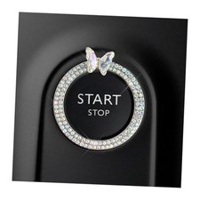 Bling Ring Emblem Car Accessories, Crystal Rhinestone Butterfly Key Ignition Ab