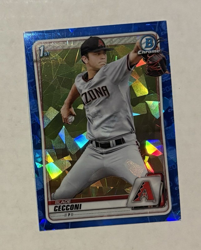 2020 1st Bowman Chrome Draft Sapphire Refractor Slade Cecconi BD85 Rookie RC