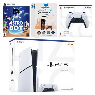 Sony PlayStation 5 Disc Bundle + Astro Bot Game, Extra Controller - Glacier