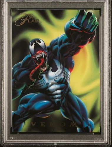 1994 Flair Marvel Power Blast Etched Foil #7 VENOM Eddie Brock Spider-Man PSA 8 view 14