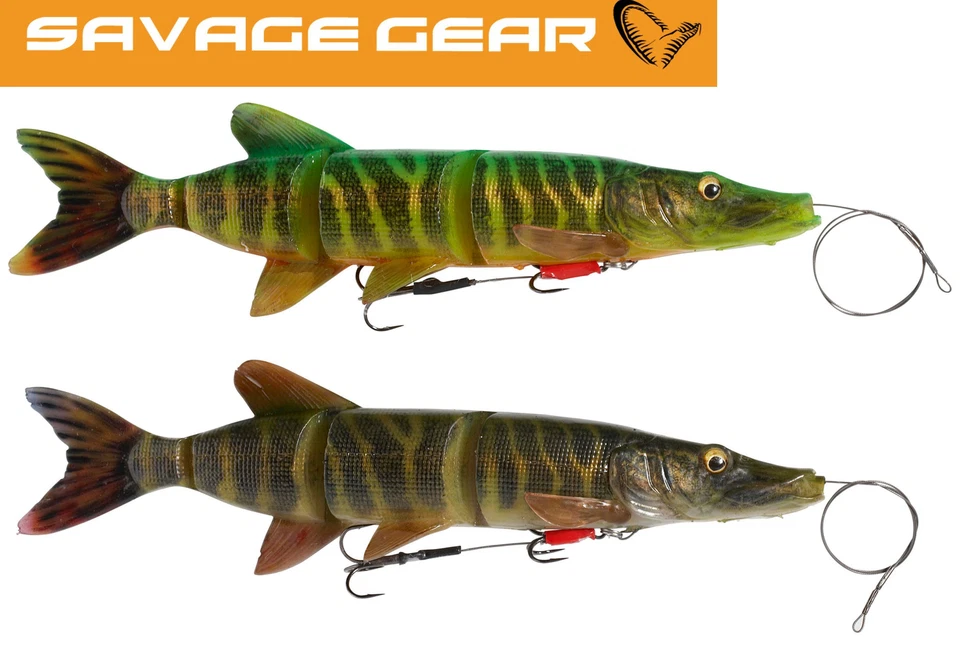 Savage Gear 4D Line Thru Pike - Swimbait Gummiköder, Hechtköder, Gummifische