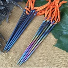 6pcs Ti  Tent Peg 165mm Spike Camping Stake Nail Self Defense Survival Tool