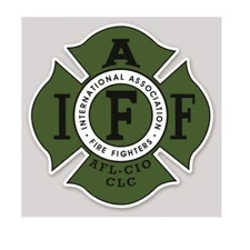 4 Inch Non-Reflective IAFF Dark Green Maltese Black Flag Sticker Decal