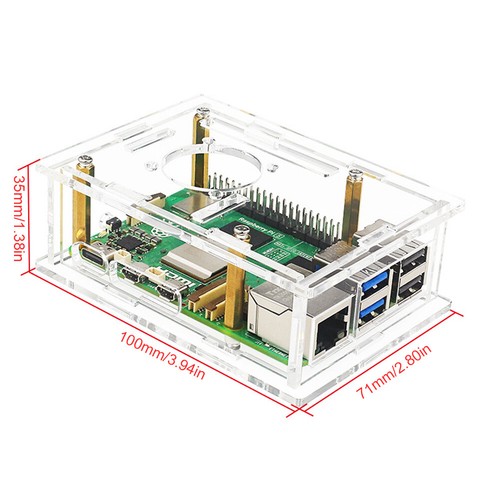 For Raspberry Pi 5 Acrylic Case Pure Copper Heatsink with Cooling Fan (Model D) - Bild 8 von 10